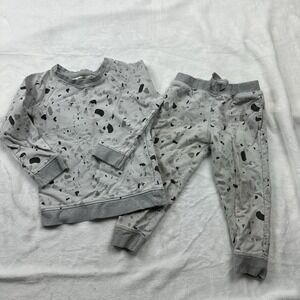Monica + Andy Sweatsuit Boy's 4T Gray 2 Piece Pants Sweater 100% Organic Cotton